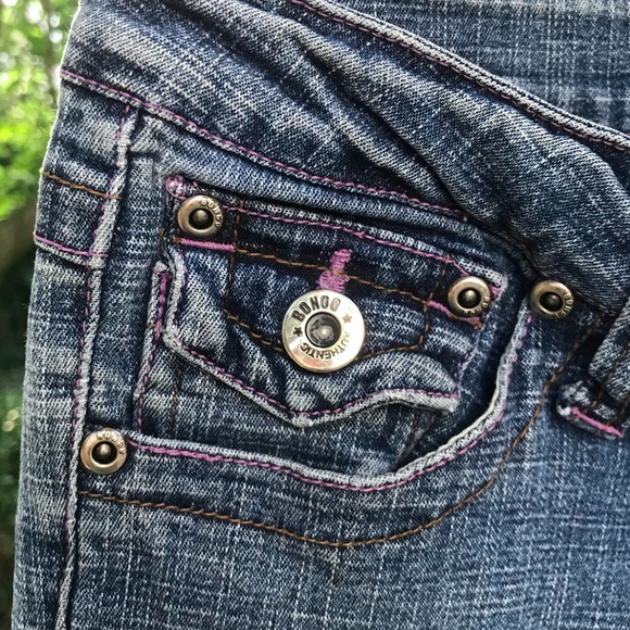 Vintage BONGO Authentic Boot Cut Jeans w/ Hot Pink Stitching - Picture 4 of 9